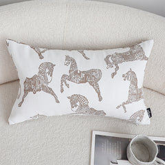 SOGA 35cm White Decorative Horse Pattern Cushion Throw Pillow