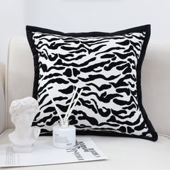 SOGA 45cm Black and White Luxury Cushion Light Mottled Texture Decorative Square Pillow Living Room