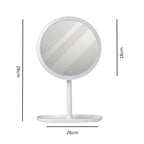 SOGA 2X 26cm White Round Smart LED Makeup Bedroom Table Vanity Mirror Tricolor Adjustable Light