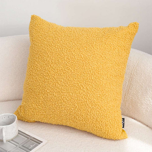 SOGA Boucle Textured Cushion 50cm Mustard Yellow Soft Cozy Decorative Throw Pillow $ 61