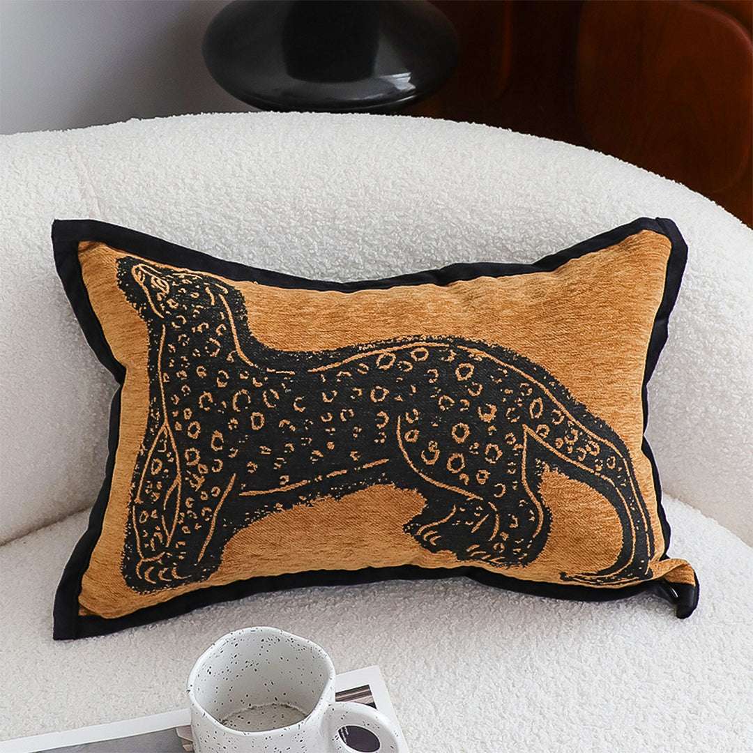 SOGA 2X 30cm Stylish Golden Yellow Black Leopard Pattern Throw Pillow $ 133