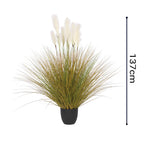 SOGA 2X 137cm Artificial Indoor Potted Reed Bulrush Grass Tree Fake Plant Simulation Decorative