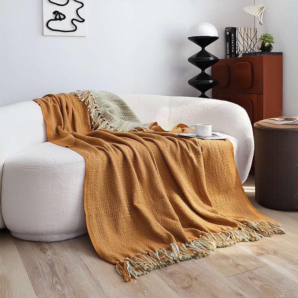 SOGA 2X Mustard Yellow Throw Blanket 127x170cm Soft Acrylic $ 161