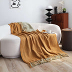 SOGA 2X Mustard Yellow Throw Blanket 127x170cm Soft Acrylic $ 161