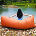 Fast Inflatable Sleeping Bag Lazy Air Sofa Orange