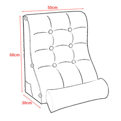 SOGA 60cm Grey Triangular Wedge Lumbar Pillow Headboard Backrest Sofa Bed Cushion Home Decor