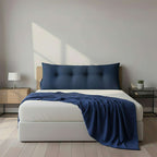 SOGA Home & Living Bundle – Blue Triangular Wedge Pillow & Blue Striped Flannel Throw $ 0