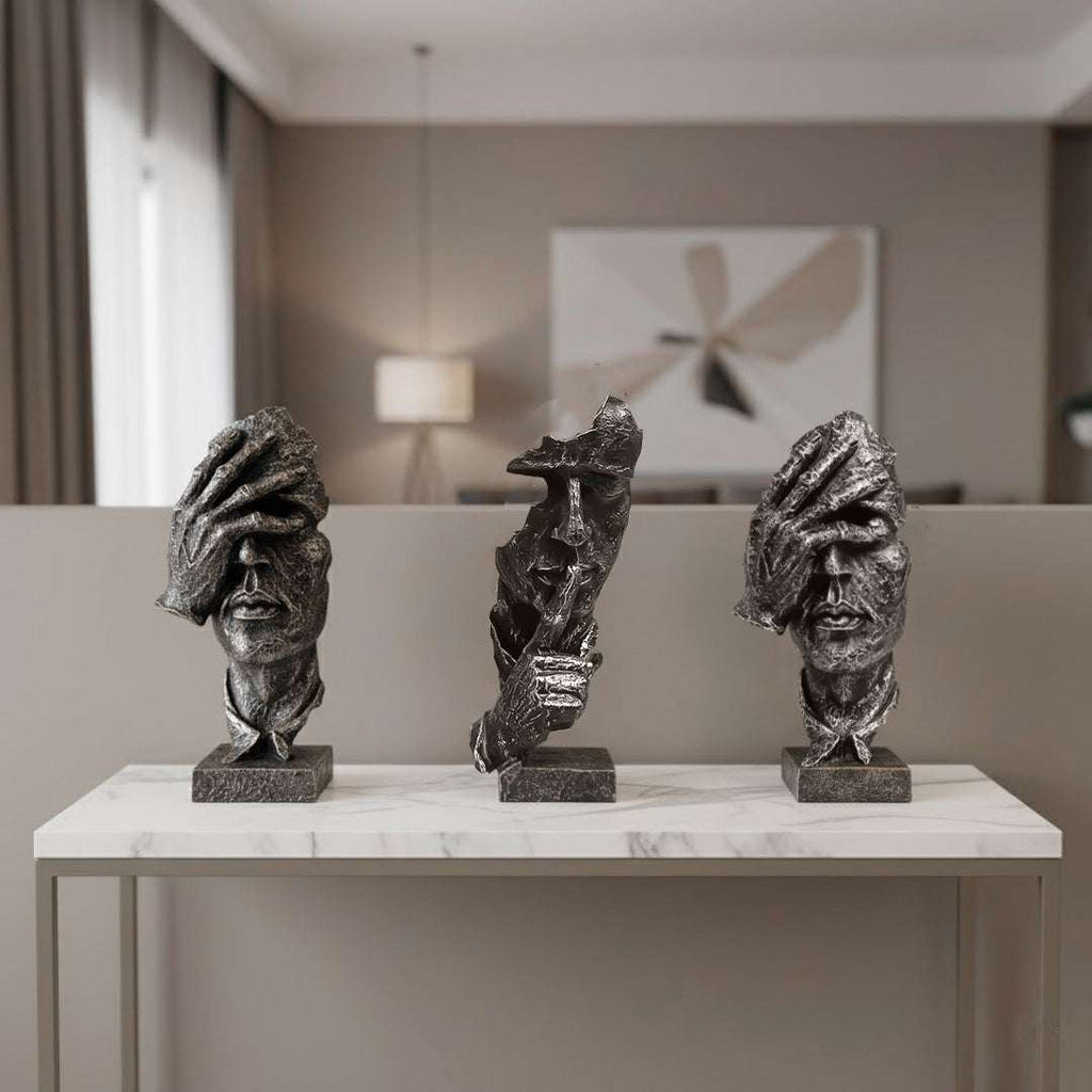 SOGA Home & Living Bundle – Abstract Resin Face Sculptures for Modern Art Home Decor $ 0