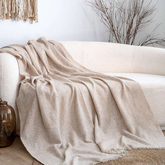 SOGA 130x190cm Earth Tone Blanket – Houndstooth Tassel Throw $ 88