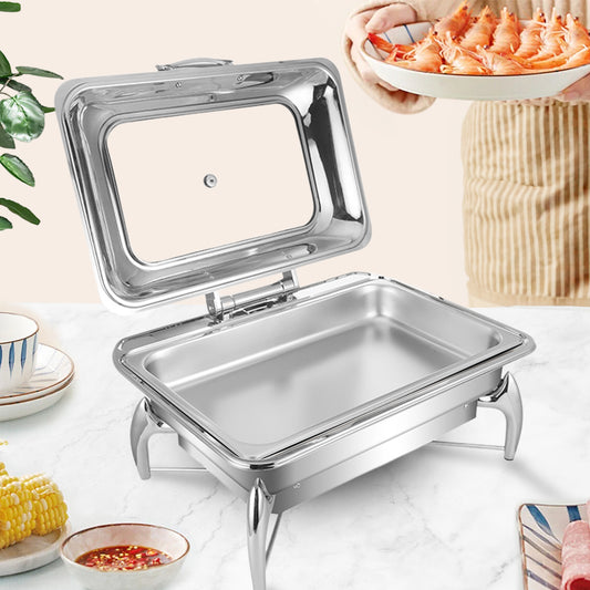 SOGA Stainless Steel Rectangular Chafing Dish Tray Buffet Cater Food Warmer Chafer with Top Lid