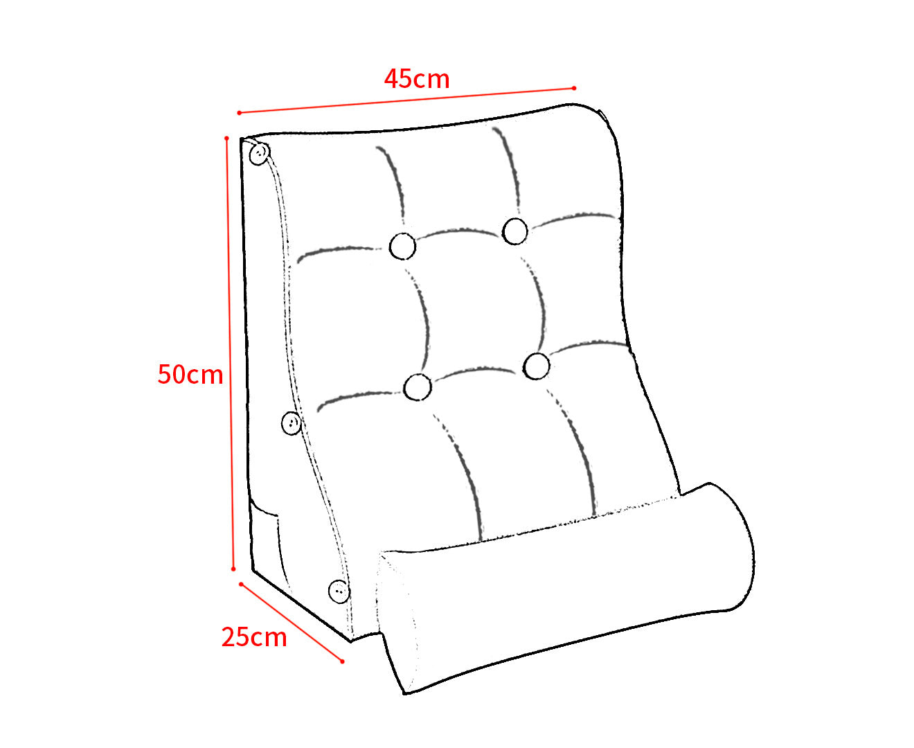 SOGA 2X 45cm Grey Triangular Wedge Lumbar Pillow Headboard Backrest Sofa Bed Cushion Home Decor