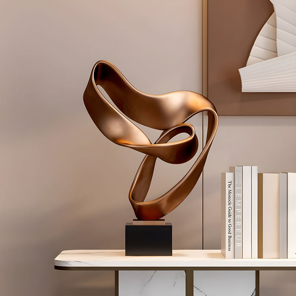 SOGA 45cm Bronze Ribbon Sculpture