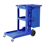 SOGA 3 Tier Multifunction Janitor Cleaning Waste Cart Trolley and Waterproof Bag Blue $ 266.90