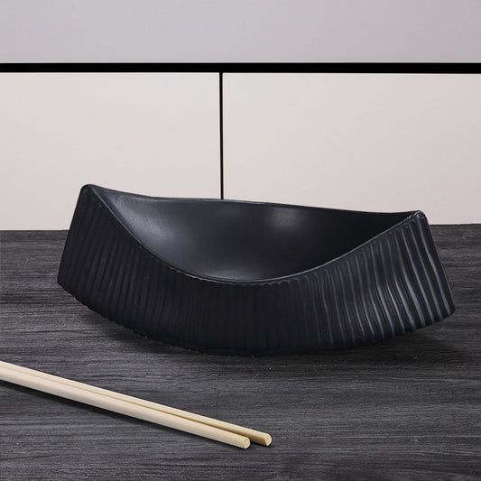 SOGA 37x12.5cm Ornament boat shaped plate ceramic food decoration Serving Tray For Kitchenware
