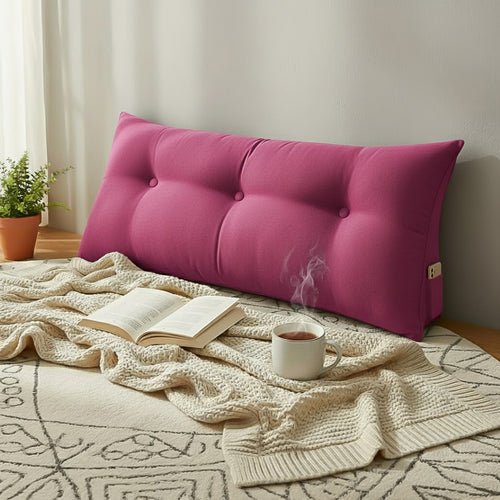 SOGA 2X 100cm Crabapple Red Triangular Wedge Bed Pillow Headboard Backrest Bedside Tatami Cushion Home Decor