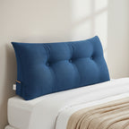 SOGA 100cm Blue Triangular Wedge Bed Pillow Headboard Backrest Bedside Tatami Cushion Home Decor