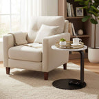 SOGA Home & Living Bundle – White Marble Mini Side Table & Gold Round Mirror Tray Organizer $ 0