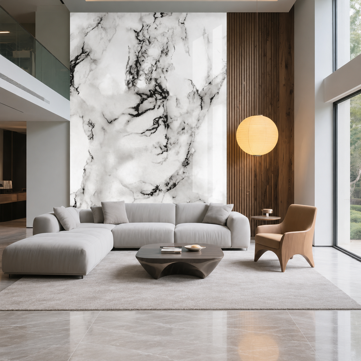 SOGA Peel & Stick Floor and Wall Tiles 30 x 30cm 10 Pack Black White Faux Marble
