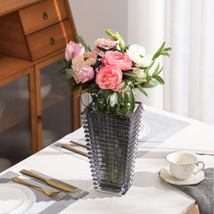 SOGA 22cm Modern Gray Ceramic Glass Vase Home Decor