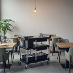 SOGA 2X Black 3-Tier Kitchen Utility Trolley Cart with 5 Buckets $ 560