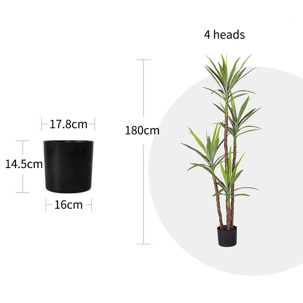 SOGA 4X 180cm Artificial Natural Green Dracaena Yucca Tree Fake Tropical Indoor Plant Home Office Decor