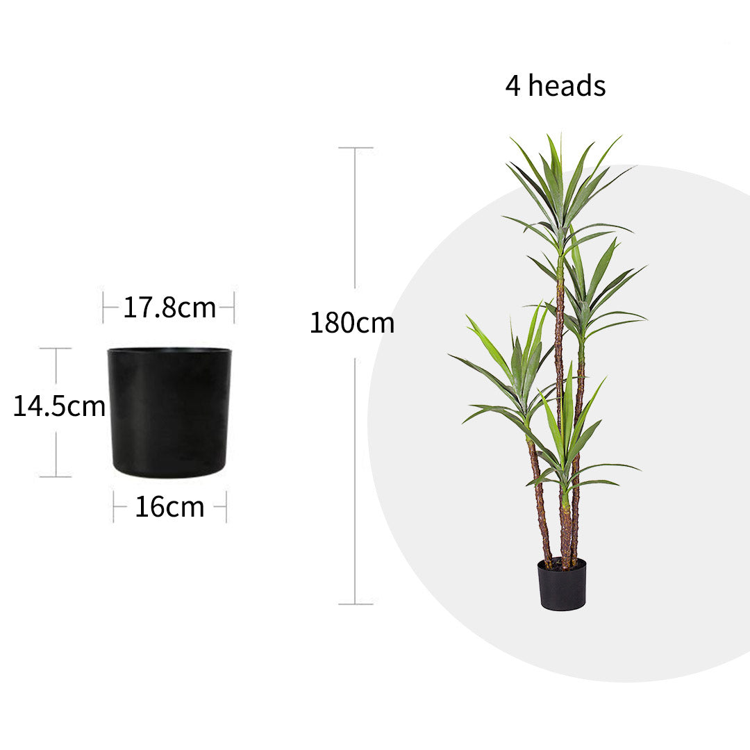 SOGA 4X 180cm Artificial Natural Green Dracaena Yucca Tree Fake Tropical Indoor Plant Home Office Decor