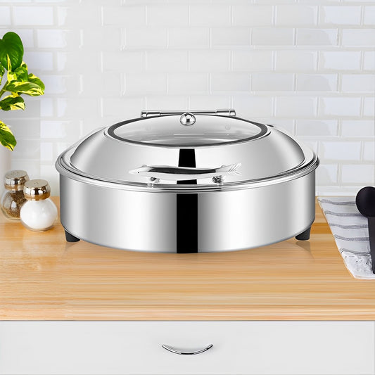 SOGA 2X Stainless Steel Round Chafing Dish Tray Buffet Cater Food Warmer Chafer with Top Lid