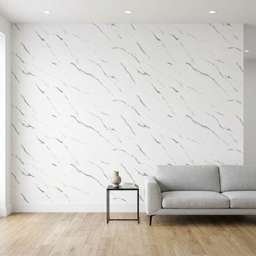 SOGA Peel & Stick Floor and Wall Tiles 30 x 60cm 10 Pack White Faux Marble