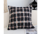 SOGA 50cm Modern Plaid Pattern Blush Pink Gray Decorative Throw Pillow