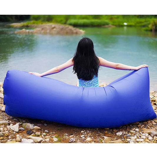 2X Fast Inflatable Sleeping Bag Lazy Air Sofa Blue
