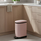 SOGA Foot Pedal Stainless Steel Rubbish Recycling Garbage Waste Trash Bin 10L U Pink