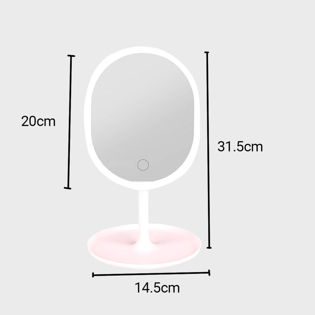 SOGA 2X 20cm White Rechargeable LED Light Makeup Mirror | Tabletop Vanity Home Decor
