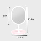 SOGA 2X 20cm White Rechargeable LED Light Makeup Mirror | Tabletop Vanity Home Decor