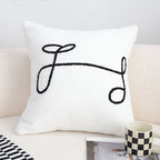 SOGA 2X 45cm Minimalist White Script Letter Embroidered Throw Pillow