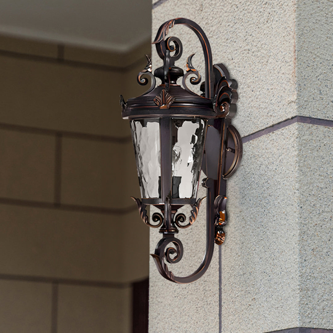 Vintage Lantern 4X 70cm Aluminum & Glass Wall Light Classic Lantern Design Elegant Outdoor Antique Inspired Wall Lamp
