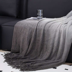 SOGA 127x170cm Star Grey Blanket – Gradient Tassel Throw for Cozy Home Comfort $ 88