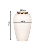 SOGA 30x19cm Plain White Medium Ceramic Flower Vase Elegant Living Room Home Decor