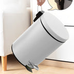 SOGA 4X Foot Pedal Stainless Steel Rubbish Recycling Garbage Waste Trash Bin Round 12L White