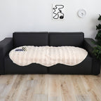 SOGA Three-seater Cream Faux Fur Throw Blanket 90x210cm Polyester