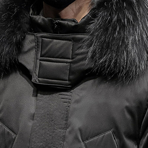 Abbee Black Winter Fur Hooded Down Jacket Stylish Lightweight Quilted Warm Puffer Coat