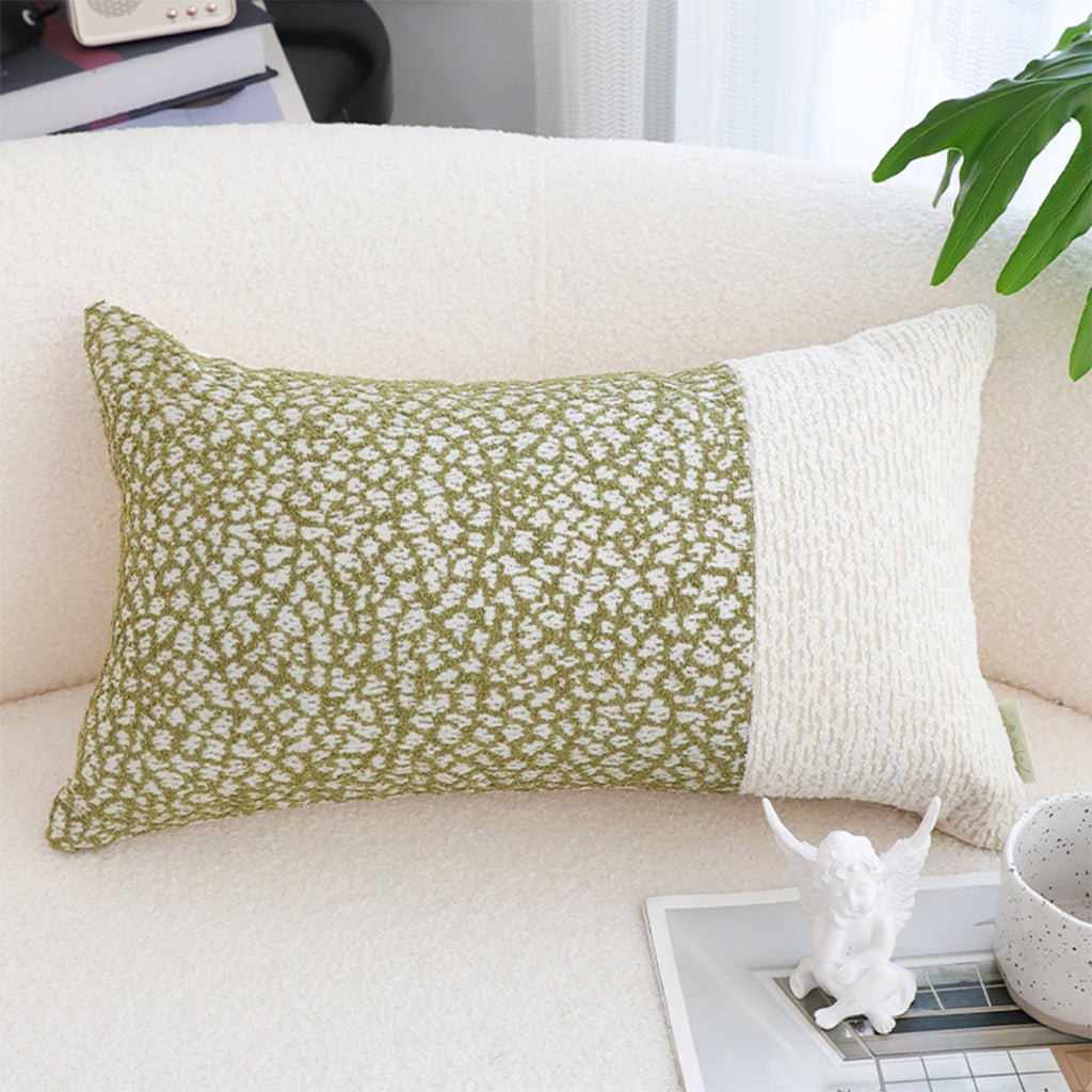 SOGA 35cm Modern Two-Tone Textured Block Design Throw Pillow