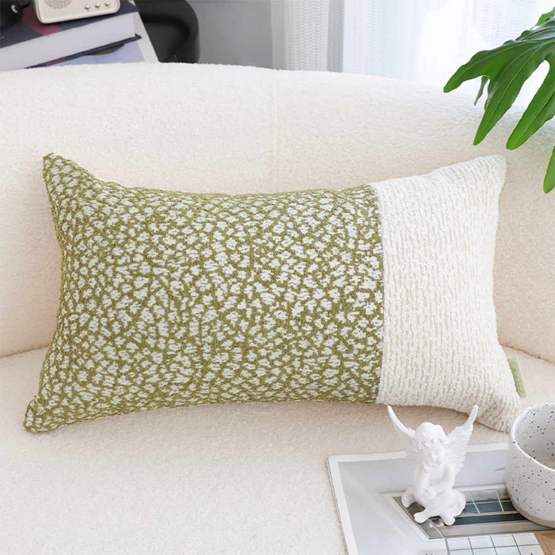 SOGA 35cm Modern Two-Tone Textured Block Design Throw Pillow