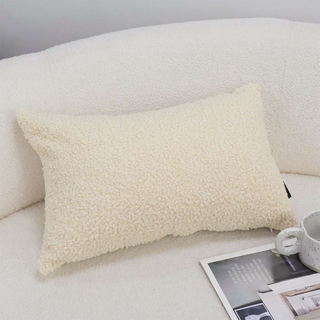 SOGA 2X 30cm Cream Boucle Textured Fluffy Decorative Throw Pillow $ 119