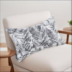 SOGA 2X 35cm Modern Charcoal Palm Leaf Print Contemporary Throw Pillow