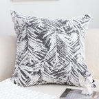 SOGA 2X 50cm Modern Charcoal Palm Leaf Print Contemporary Throw Pillow