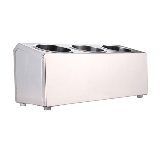 SOGA 2X 18/10 Stainless Steel Commercial Conical Utensils Cutlery Holder with 3 Holes
