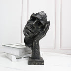 SOGA 29cm Resin Face Sculpture – Abstract Leaning Head Art Decor