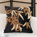 SOGA 2X 45cm Black Brown Bamboo Leaf Botanical Embroidered Throw Pillow $ 118