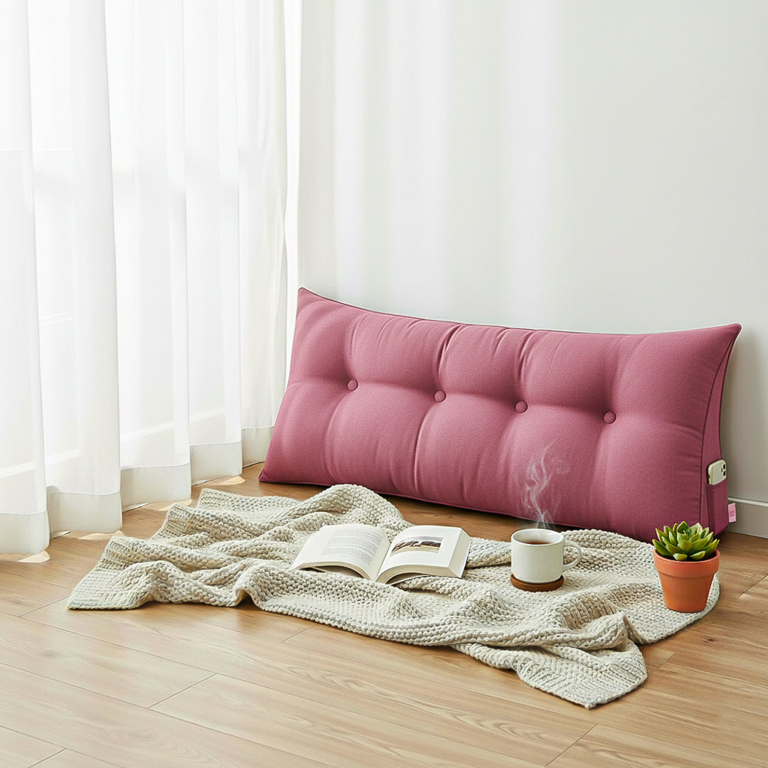 SOGA 2X 120cm Crabapple Red Triangular Wedge Bed Pillow Headboard Backrest Bedside Tatami Cushion Home Decor