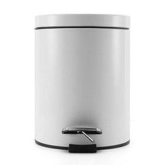 SOGA 2X Foot Pedal Stainless Steel Rubbish Recycling Garbage Waste Trash Bin Round 12L White